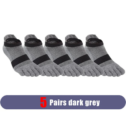 Large Plus Size Toe Socks Sport Mans Mesh Breathable Compression Sweat-Absorbing Fitness Elastic Five Finger Ankle Socks Student