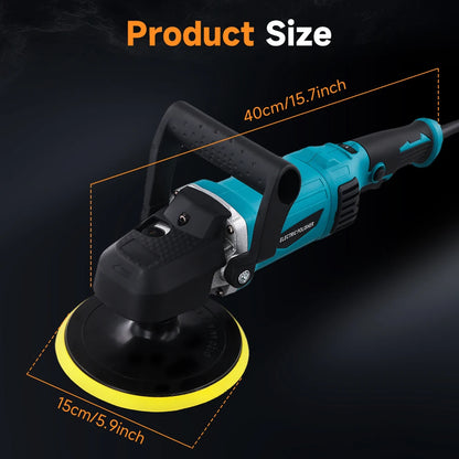 Podofo Car Buffer Polisher 1580W 6inch Car Polisher 7 Variable Adjustable Speeds Car Polishing Machine for Car Detailing Waxing