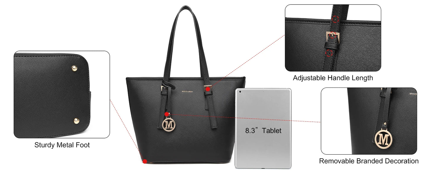 Miss Lulu WOMEN'S Handbag Big Shopper bag Handle bag Tote Bag for school Work Daily Perfect gift