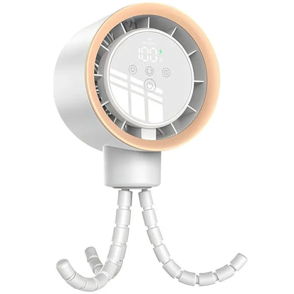 Eary Portable Desk Octopus Fan With 4000mAh Battery 100 Speeds Wind Digital Display Stroller Fan Personal Summer Air Cooling Fan