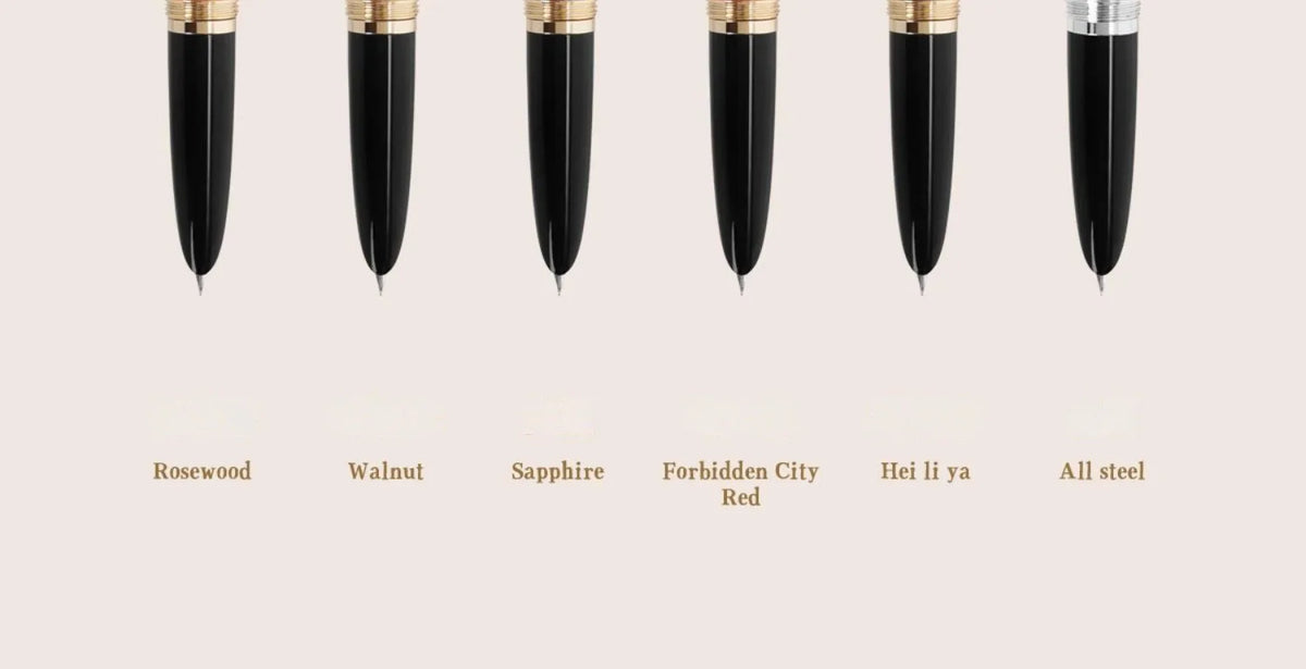 JINHAO 85 Metal/Wood Fountain Pen Golden Cap Extra Fine Nib Ink Pen Office School Supplies Stationery Pens for Writing