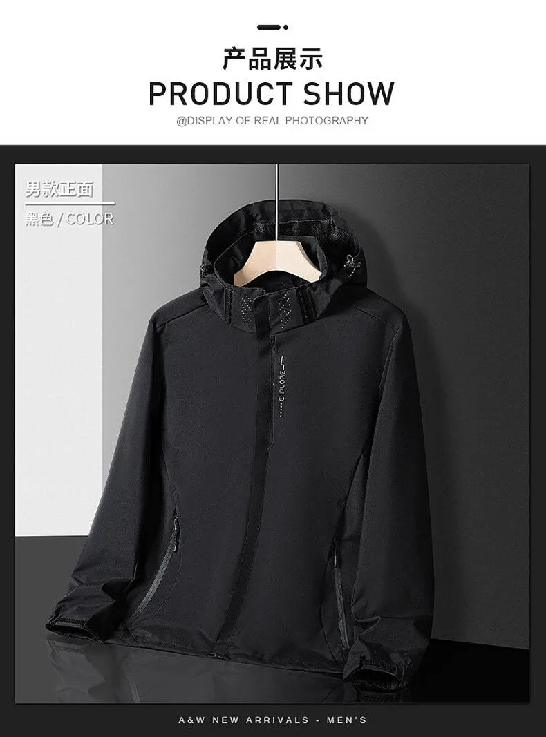 Camping Jacket Coats Men Water & Windproof Windbreaker Jacket Male Hiking Clothing Jacket Man Tops Fishing Wearing Free Shipping