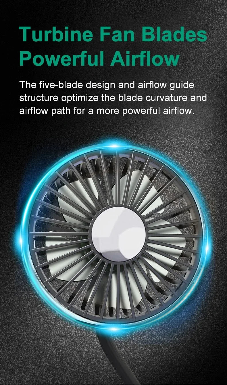 EAFC Car USB Fan Dual Head Cooling Air Fan Independent Switch 3-Speed 360 Degree Adjustable Auto Fan Car Electrical Appliances