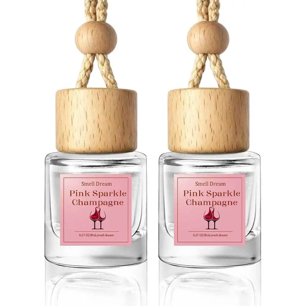 2 Pack Car Air Freshener Diffuser 2 Pack Hanging Air Freshener Diffuser - Vanilla Cream Fragrance Oil Air D iffuser for Car