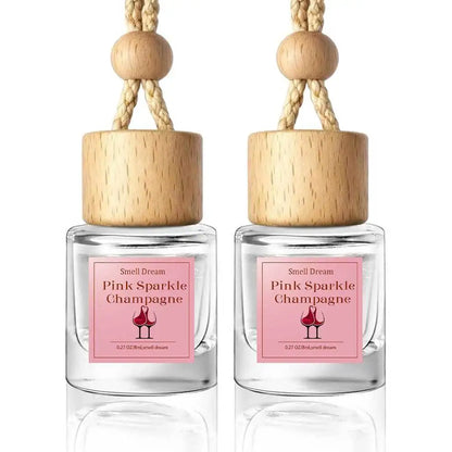 2 Pack Car Air Freshener Diffuser 2 Pack Hanging Air Freshener Diffuser - Vanilla Cream Fragrance Oil Air D iffuser for Car