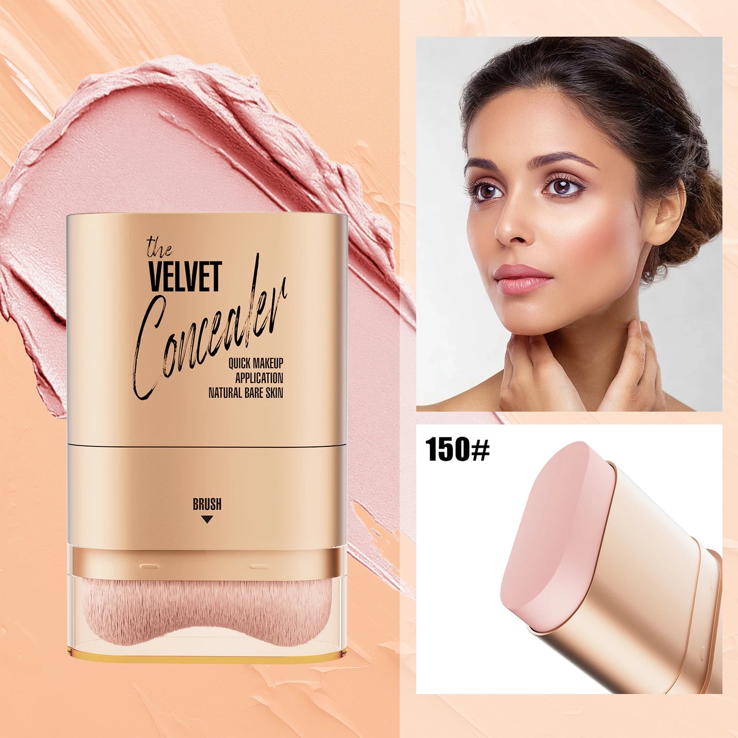 2-in-1 Concealer and Foundation Stick, Covers Dark Circles, Waterproof and Sweat-Resistant, Creates Flawless-Looking Makeup