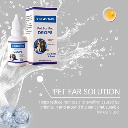 Pet Ear Pro Drops For Cats Dogs Removes Wax Dirt & Soothes Irritation Deep Cleans, Dries Prevents Infections Pet Care Essential