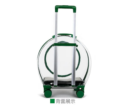 pet trolley case portable dog going out transparent trolley bag large capacity two cats