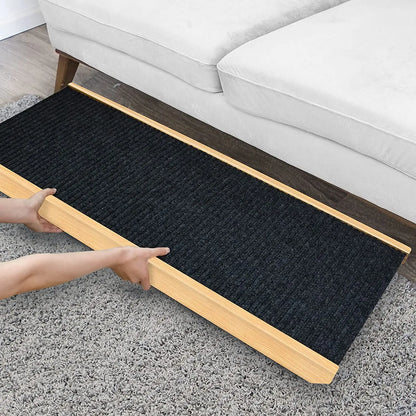 Adjustable Wooden Pet Dog Ramp Comfortable Folding Non-Slip Carpet Surface Foldable Climbing Ladder For Car Bed Pet Carriers