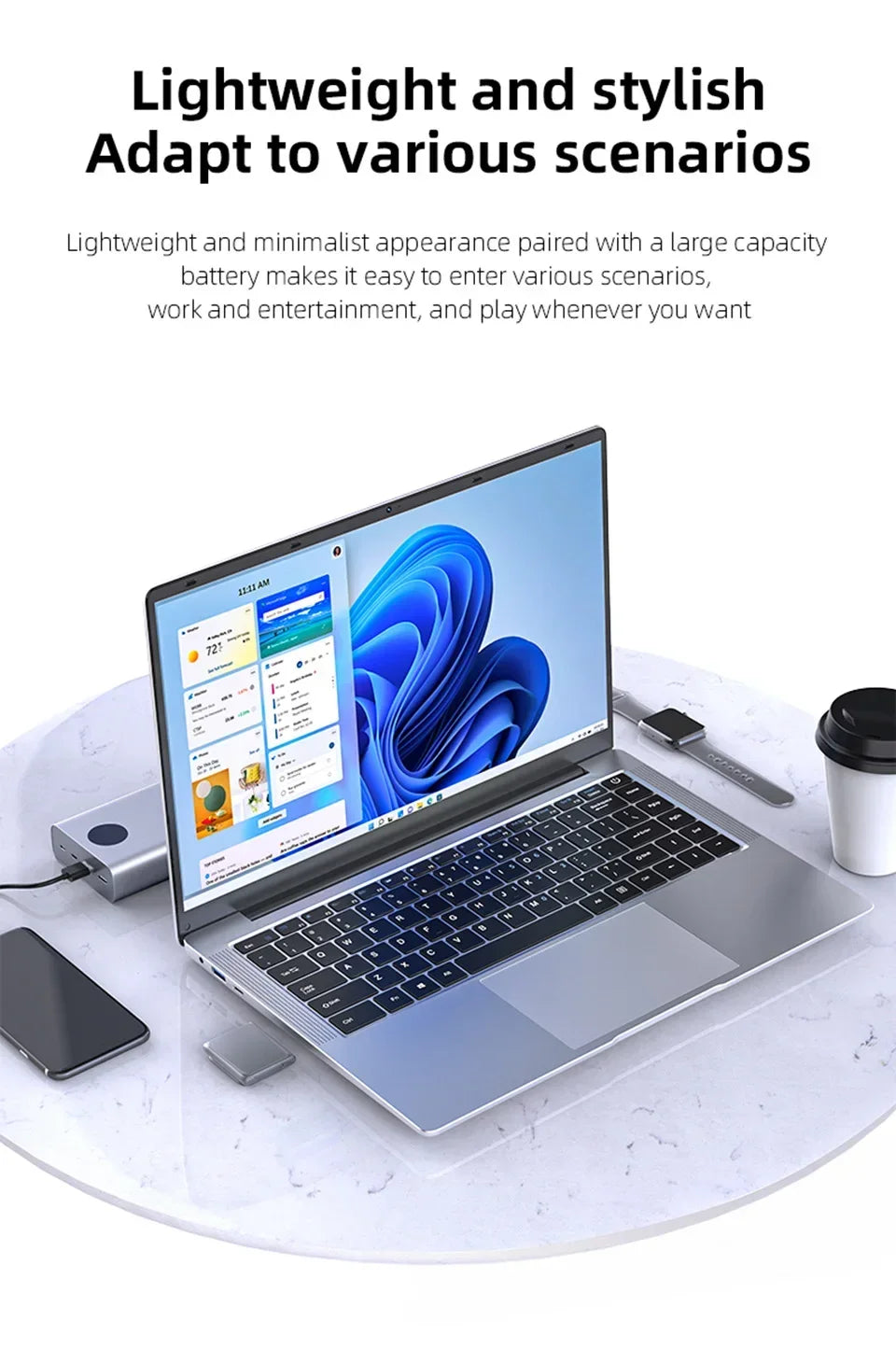 14.1 Inch Business Ultra Portable Laptop I9-9900 I9-10980HK 2026 Win11 DDR4 16GB/32GB RAM 2TB SSD Slim Office Notebook PC