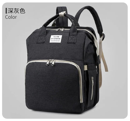 Mommy Diaper Bags Baby Bed Mother Large Capacity Nappy Milk Bottle Backpacks with Changing Mat Convenient Baby Nursing Bags