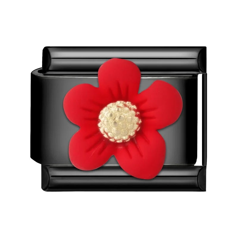 2025 New Original Black Red Stars Love Heart Bows Flower Italian Charm Link Fit 9mm Stainless Steel Jewelry DIY Making Bracelets