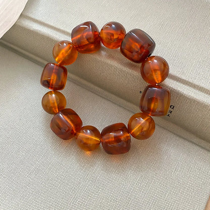 Multicolor Irregular Acrylic Beaded Bangles for Women Geometric Smudge String Bracelet Beach Vacation Style Couple Jewelry W
