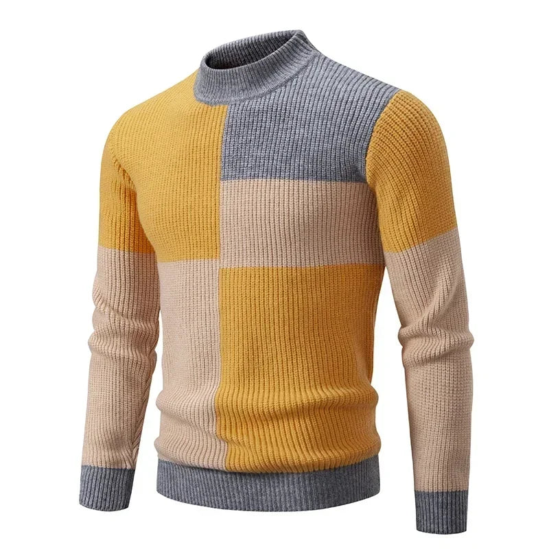 New Autumn and Winter Casual Warm Neck Sweater Knit Pullover Tops  Man Clothes