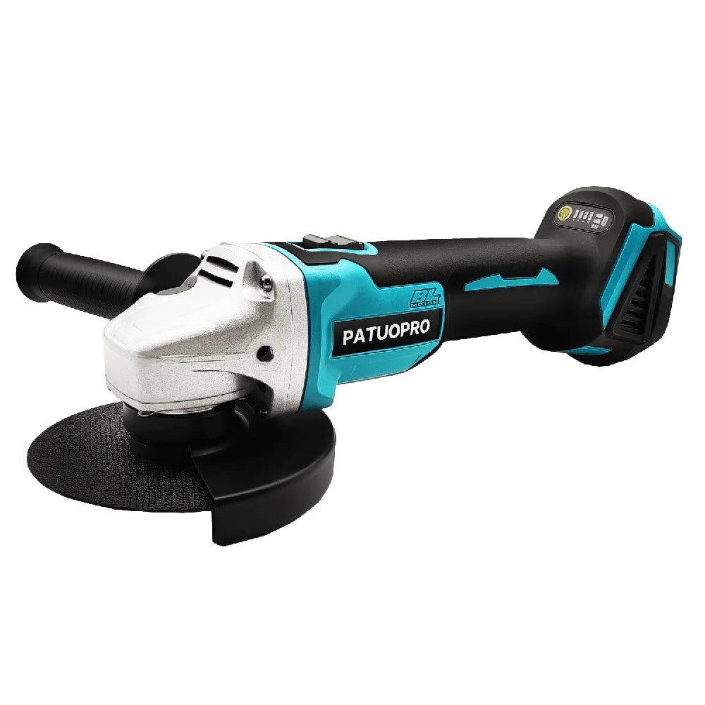 PATUOPRO 125MM M14 Brushless Electric Angle Grinder Cordless Cutting Machine Polishing Power Tool Compatible Makita 18V Battery
