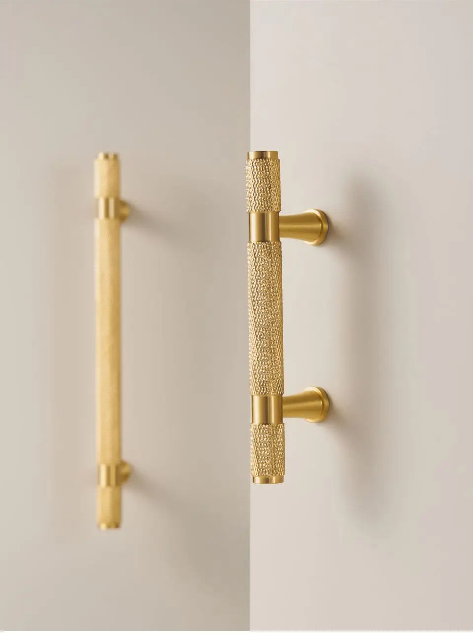 Nurlin Brass Diamond Cut Cross Knurl Pattern Cabinet Knob Pull T Bar Lengthened 38cm 15 Inch Cloakroom Door Drawer Handle