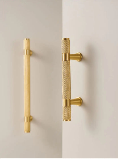Nurlin Brass Diamond Cut Cross Knurl Pattern Cabinet Knob Pull T Bar Lengthened 38cm 15 Inch Cloakroom Door Drawer Handle