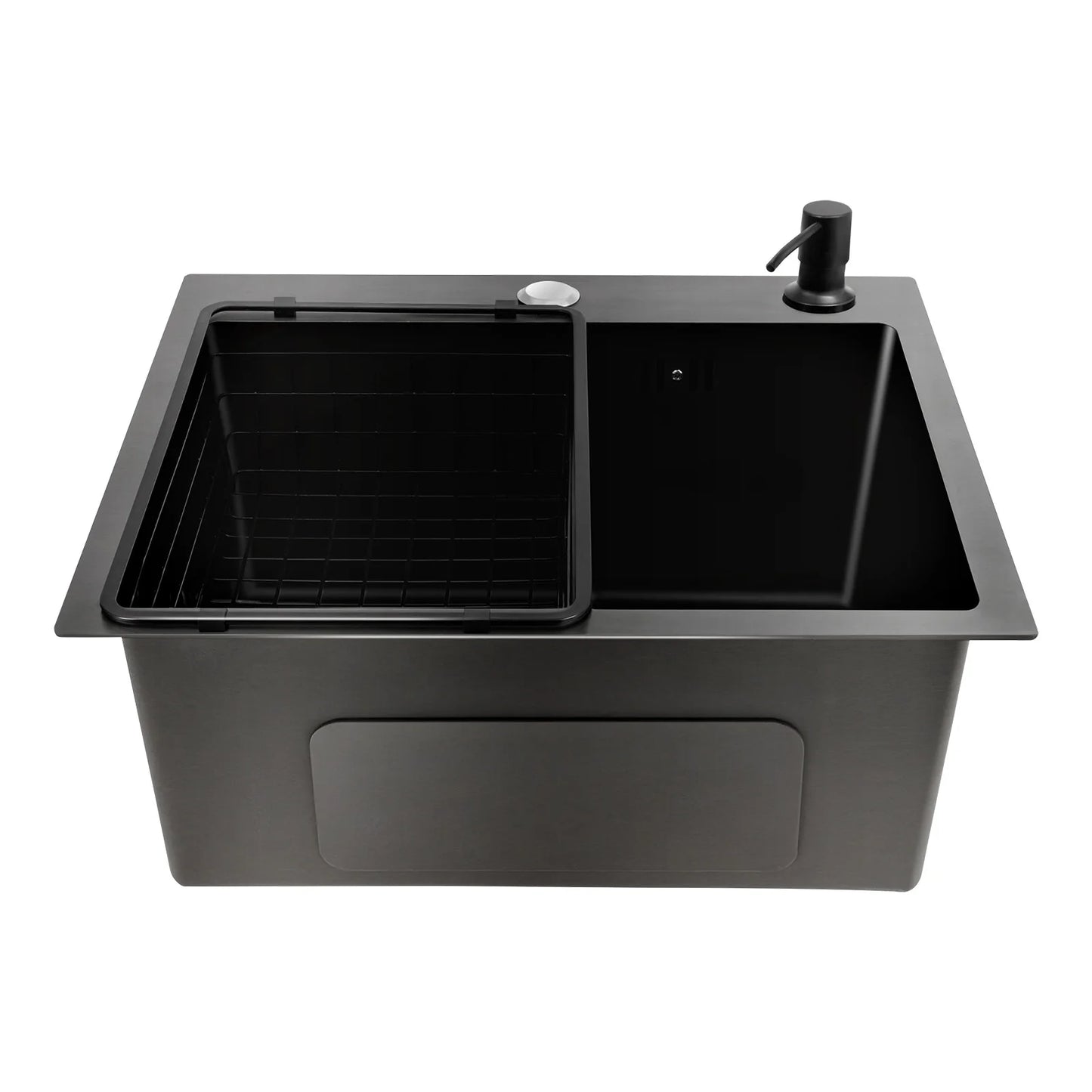 High-Class Kitchen Sink Complete Set,45*40*20Cm,201 Stainless Steel Durable Large Capacity Clean Sink，Single Bowl Black Sink
