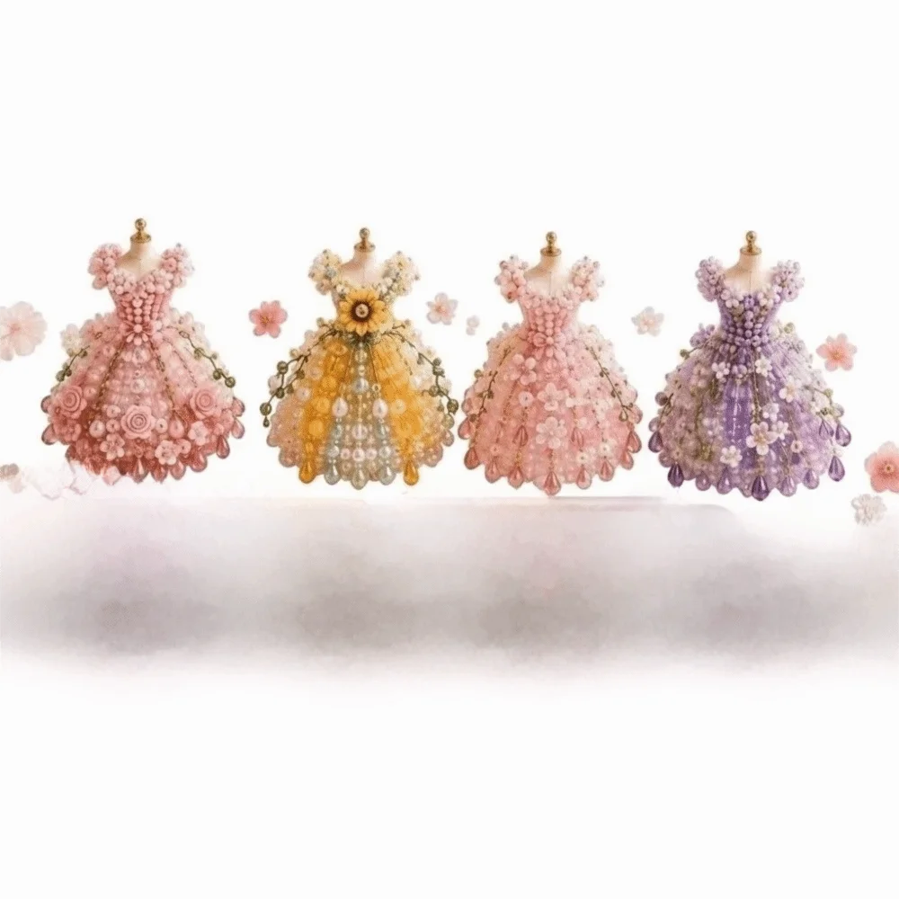 3D Design Beaded Dress Kit Tiny Beads Dress Shape Bead Weaving Kit Creative Craft Cute Design DIY Bead Craft Kit Gift Giving