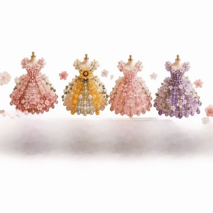 3D Design Beaded Dress Kit Tiny Beads Dress Shape Bead Weaving Kit Creative Craft Cute Design DIY Bead Craft Kit Gift Giving