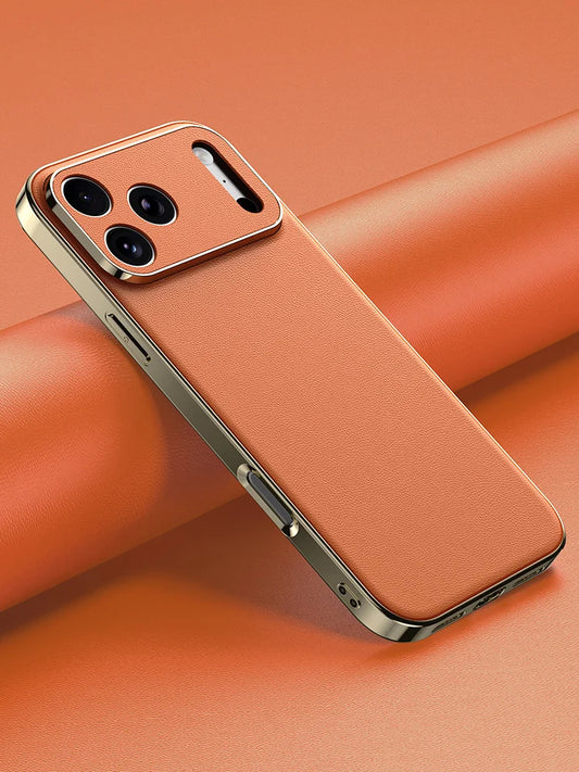 LANGSIDI Luxury Leather Phone Case for iPhone 17 16 15 Pro Max Air 17Pro 16Pro Full Lens Protection Back Cover