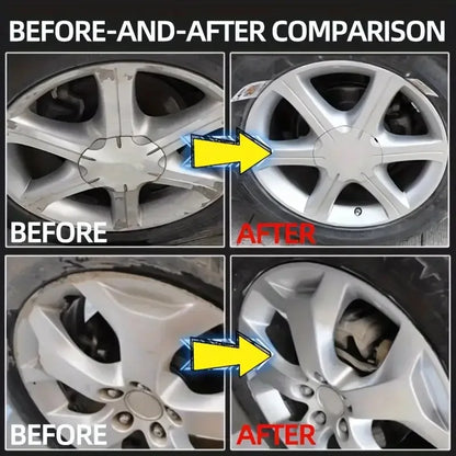 Car Wheel Rim Scratch Refurbishment Paste, Tire Rim Scratch Paint Repair Paste - Black And White Silver Aluminum Alloy Rim Profe