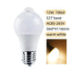 220V Motion Activated 12W Smart Bulb PIR Motion Sensor ON/OFF Home Lights Lamp LED Light Bulb with Motion Sensor