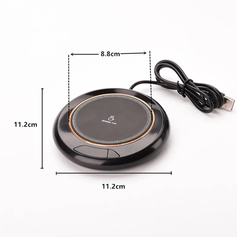 USB Thermostatic Heating Coaster for Home 3-Speed Adjustable Constant Temperature 55-65-75 Degrees Cappuccino Warmer
