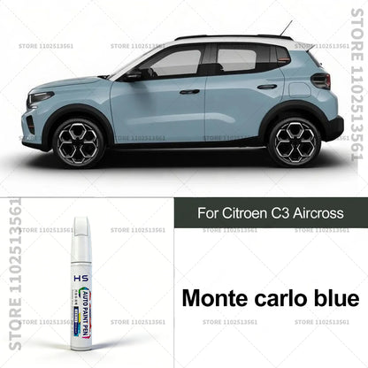 Touch Up Paint Pen Quick Repair Car Scratch Chip Paint Brush Cosmo blue black Montana green Ploar white For Citroen C3 Aircross