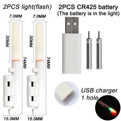 Electronic Fishing Light CR425 3.6V Battery USB Charge Rod Sense Strike Indicator LED Stick Pesca Tackle Night Bright Flash Lamp