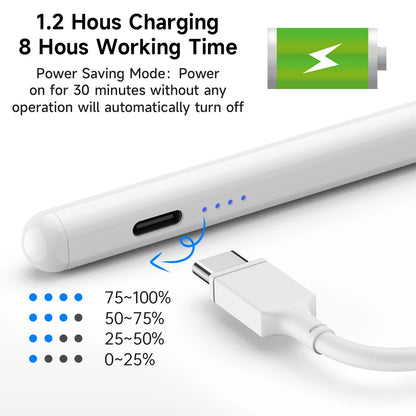 For iPad Pencil 2 1 Palm Rejection Power Display iPad Accessories iPad 2022 2021 2020 2019 2018 Pro 11 12.9 Air Mini Stylus Pen