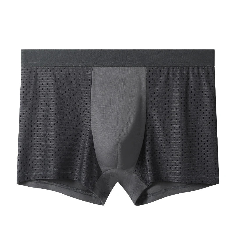 8pcs/set Men's Panties Ice Silk Mesh Men Underwear Breathable Men's Underpant Fashion Panties Male Solid Color Boxer Shorts