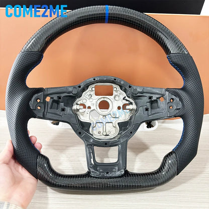 Carbon Fiber Steering Wheel Leather For Volkswagen Golf 7 7.5 GTI GTD GTE R 2013-2020 Polo GTI Tiguan Passat DSG