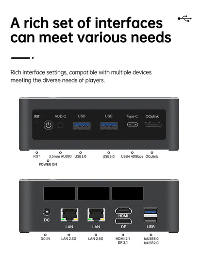 Topton Gaming AI Mini PC OCulink AMD Ryzen AI 9 HX 470 370 365 USB4 2x2.5G LAN 2xNVMe Windows 11 Metal Mini Computer OpenClaw