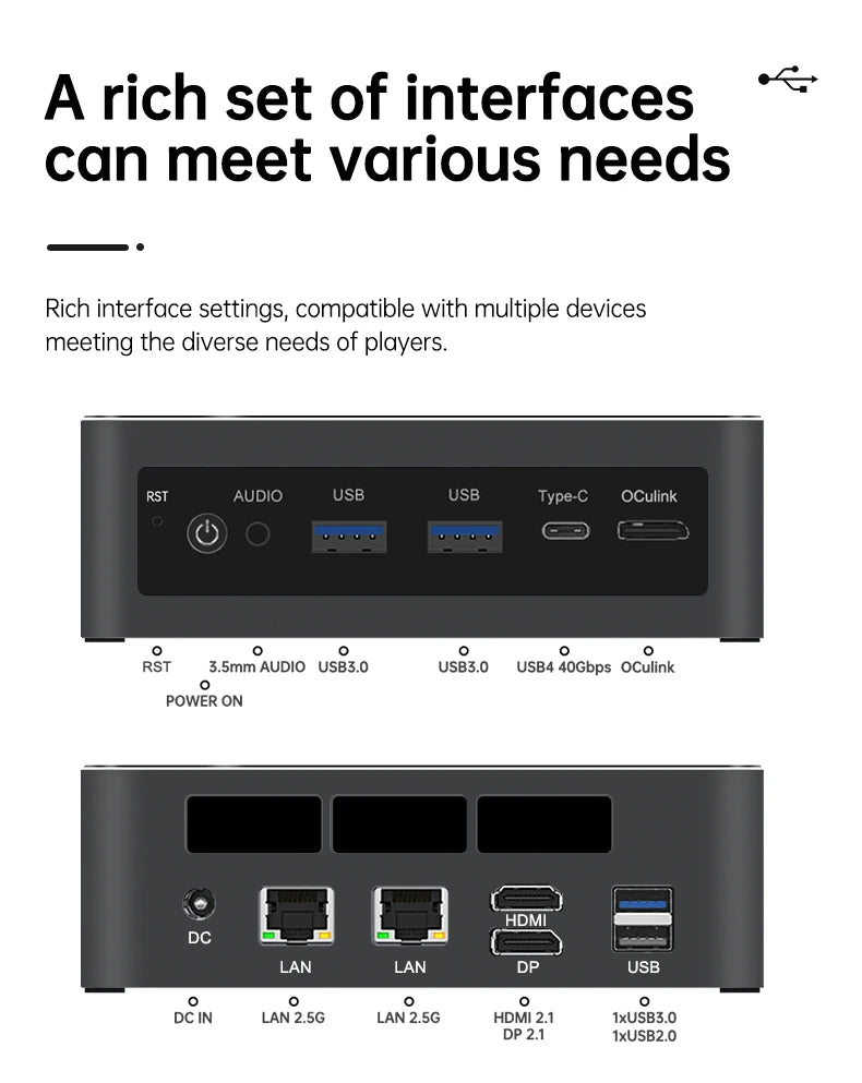 Topton Gaming Mini PC Oculink AMD Ryzen AI 9 HX 370 R7 8845HS USB4.0 2x2.5G LAN 2xPCIe4.0 NUC Mini Computer Windows 11 WiFi6