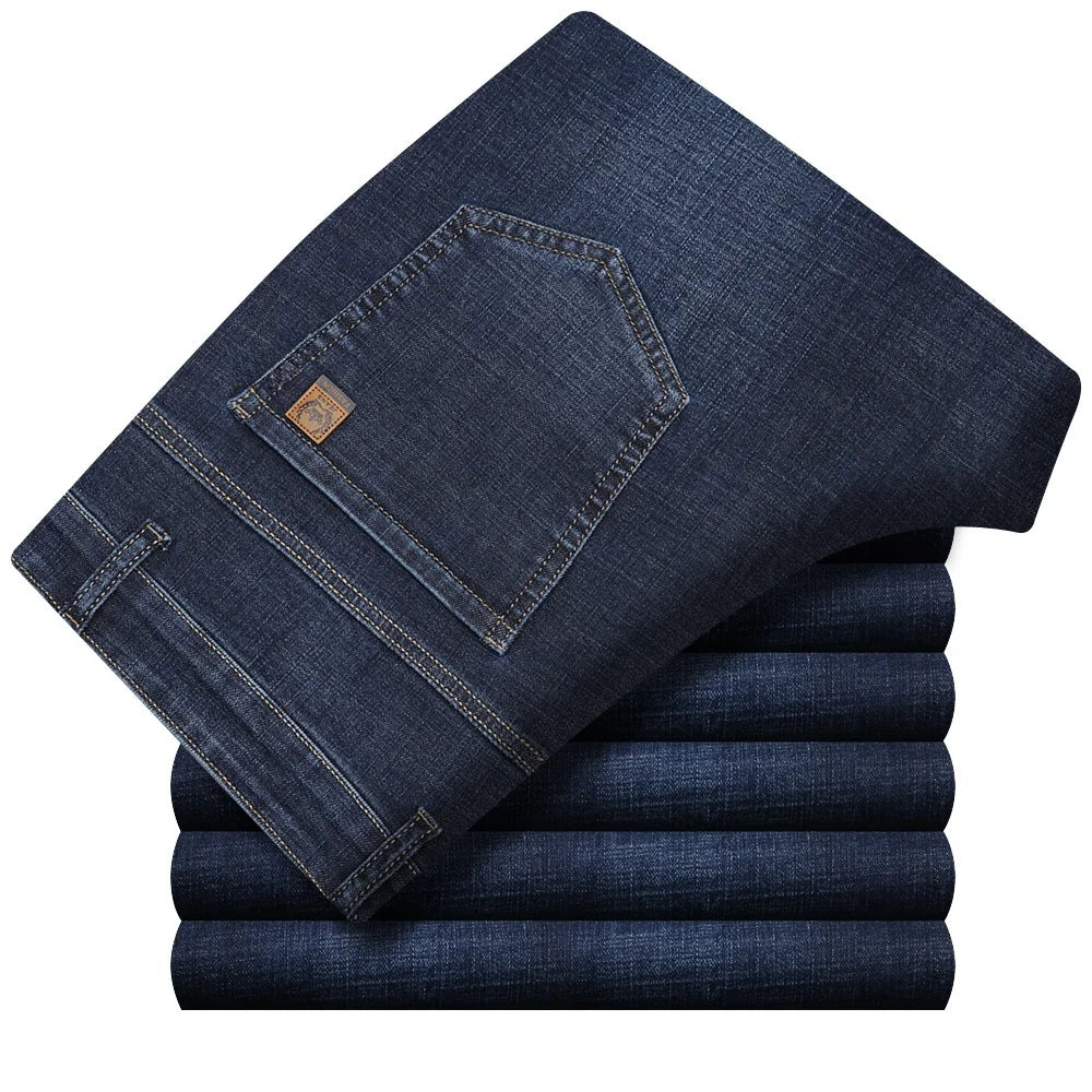 High Waist Denim Jeanse For Men Pants Plus Size 40 42 Fashion Designer Jeans Trousers For Men Street Wear Straight Loose Autumn