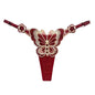 Butterfly Lace Thong for Women Low Waist G-String Transparent Mesh Panties Sexy Embroidered Briefs Adjustable Waist Culotte Femm