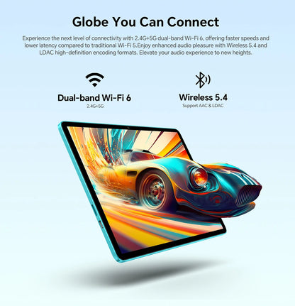 Teclast P33 10.1 Inch Tablet, Android 15, Max 9Gb Ram 64Gb Rom, Wifi 6, 6000Mah Type-C, Dual Camera, Metal Body, Allwinner A333