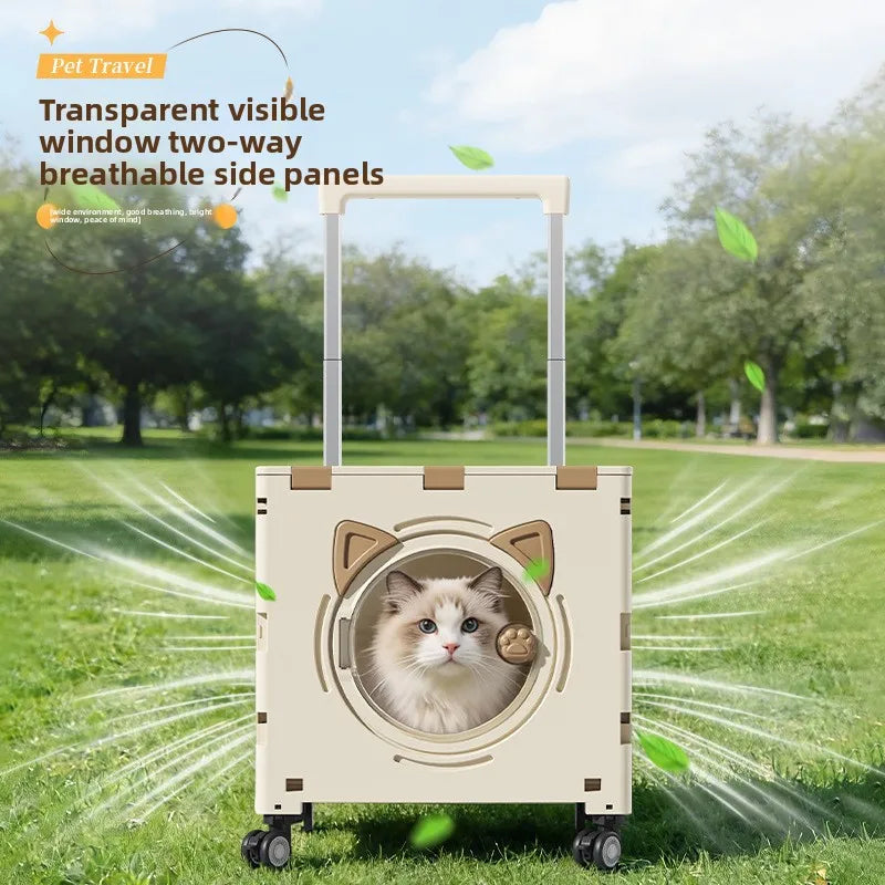 Pet outdoor pet travel trolley cat dog trolley folding shopping cart supermarket household