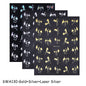 3pcs Metallic Flying Dragon Nails Stickers Gold Silver Laser Flying Devil Bat Design Nail Decals DIY Halloween Manicure Decor