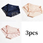 3pcs Lace Women's Panties French Seamless Underwear Female Ice Silk Briefs Solid Color Breathable Underpants Lingerie