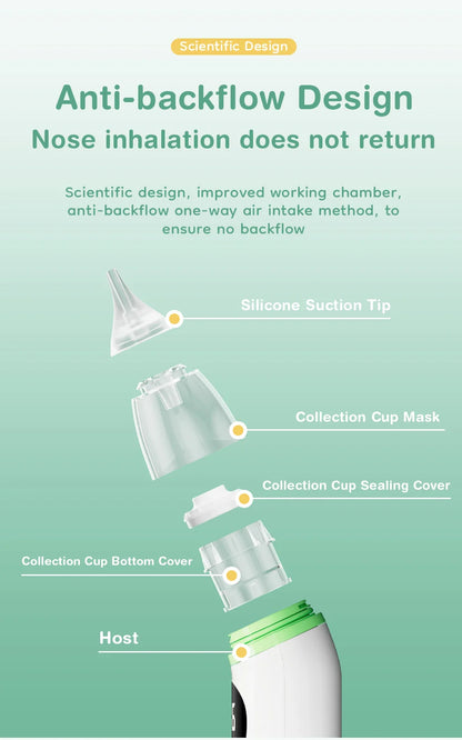 MAMIJOY  Electric Nasal Absorber Silent Baby Obstruction Rhinitis Cleaner Nasal Aspirator Nasal Mucus Cleaning Tool Fro Newborn