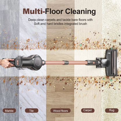 INSE S7P 465W Cordless Vacuum Cleaner 45KPA Strong Suction for Pet Hair and Carpet 55Mins Runtime Household Cleaning
