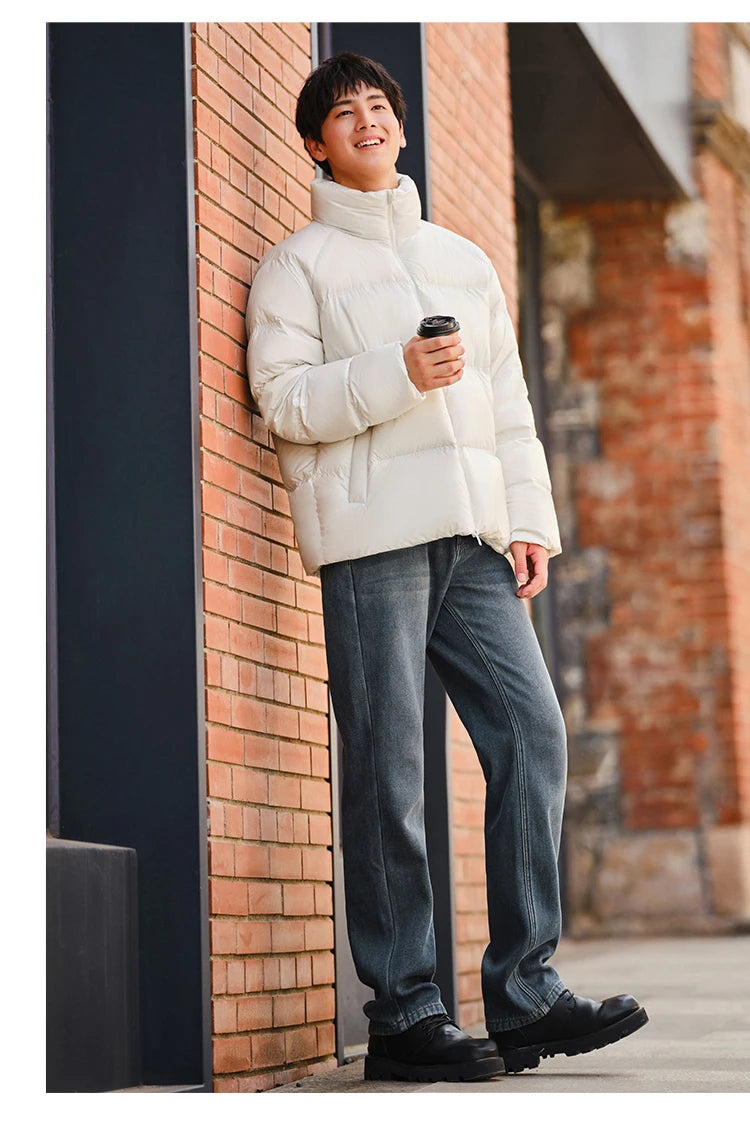 Semir Down Jacket Men Women 2026 Winter New Light Short Coat Three-Proof Thermal Puffer Coat Couple Top Trendy Down Jacket