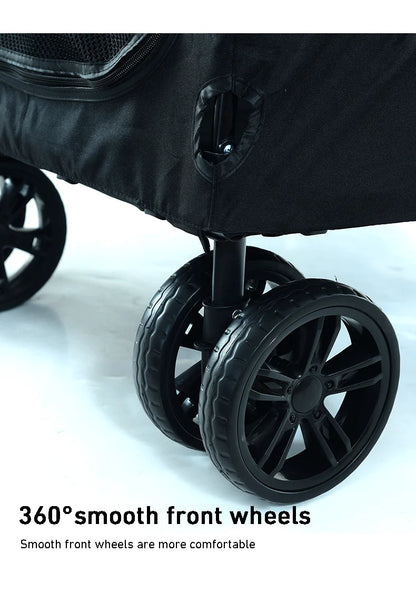 Large-sized Pet Stroller for Outdoor Travel Dog Mobility Scooter Large Capacity Dog Car Multifunctional Foldable Pet Stroller