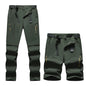 Men's 2 in 1 Convertible Hiking Pant Quick Dry Elastic Outdoor Running Cargo Trouser Summer Waterproof Fishing Camping Plus Size