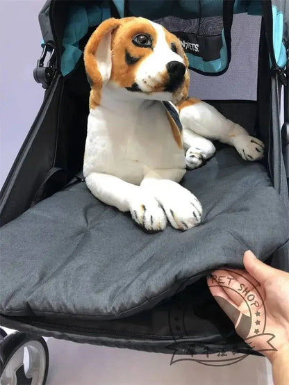Portable Golden Retriever Large Dog Pet Stroller Cart Simple 4-wheel Foldable Large Capacity Stroller Outdoor Travel Pet Trolley