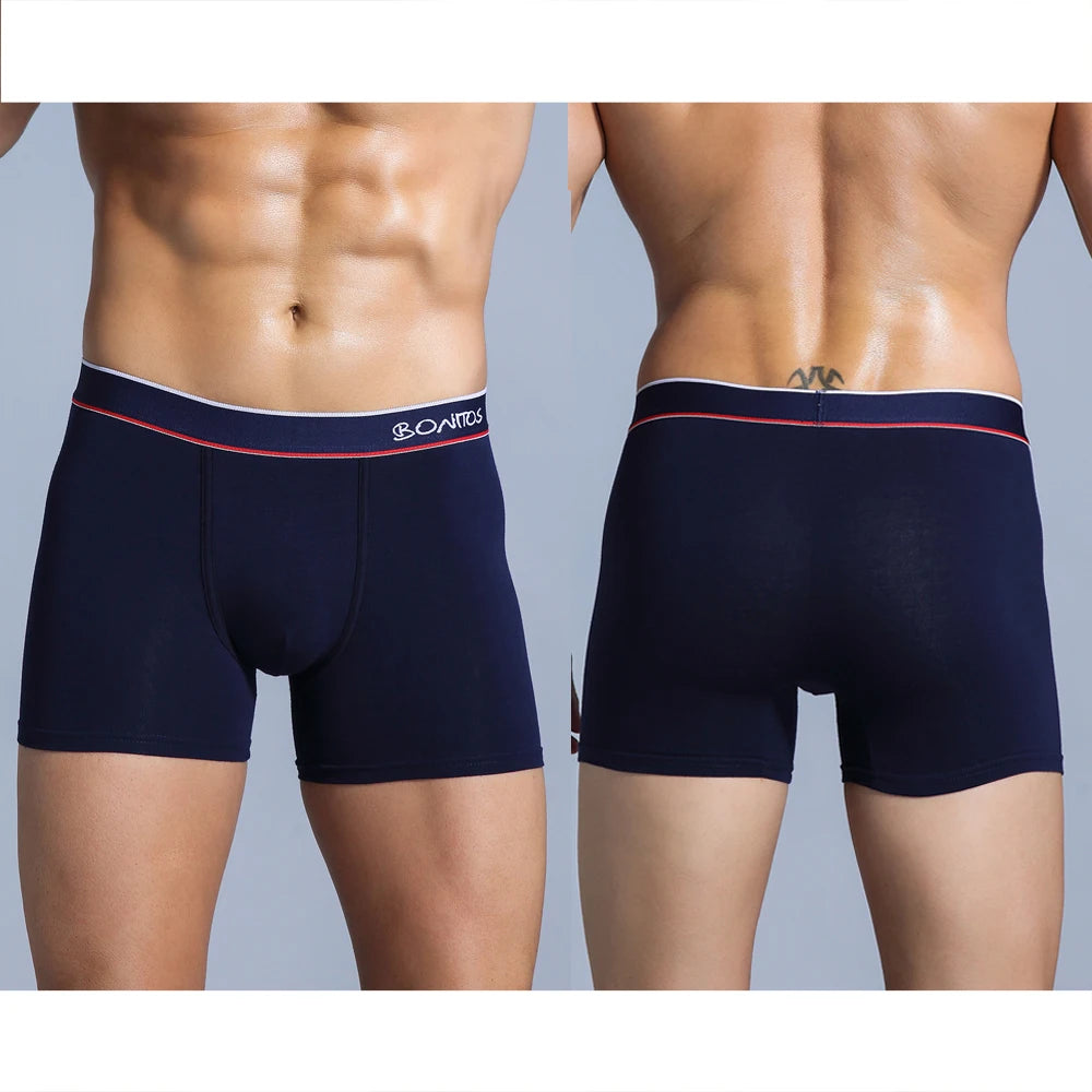 4pcs Cotton Boxer Shorts Soft Men's Panties BONITOS Letter Waistband Men Underpants Boxer Briefs Sexy Underwear for Man Boxers