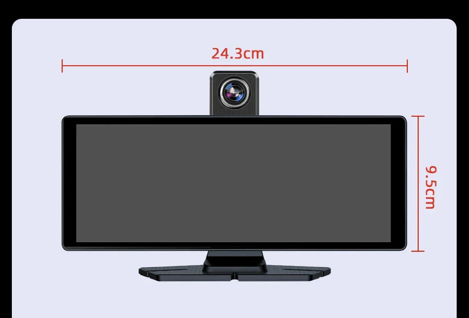 7"/10.26" 4K Dash Cam Wireless Carplay Android Auto 350° Rotating Lens Car DVR GPS Navigation Dashboard Video Recorder Bluetooth