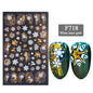 1PCS New Christmas Decorations 2023 New Year Nail Stickers Press on Nails Laser Snowflake Christmas Tree 3D Nail Decal